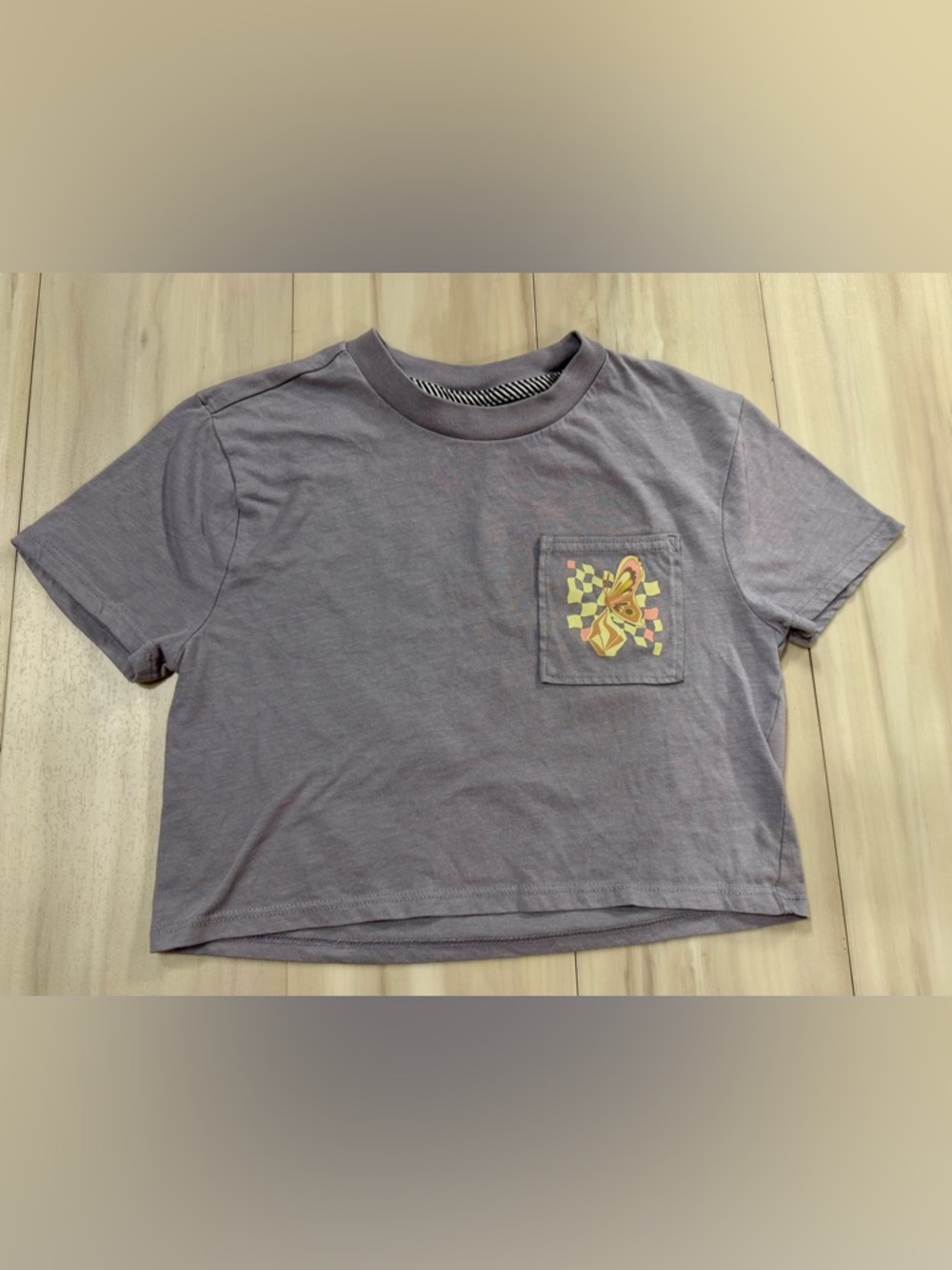 Kids Volcom Purple Graphic Pocket Cropped Tee